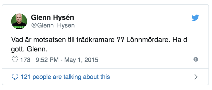 Glenn Hysén skämt twitter