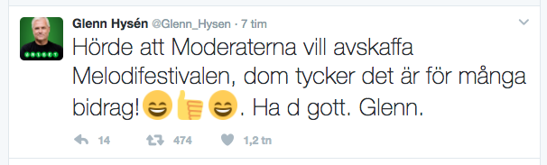 Glenn Hysén skämt twitter