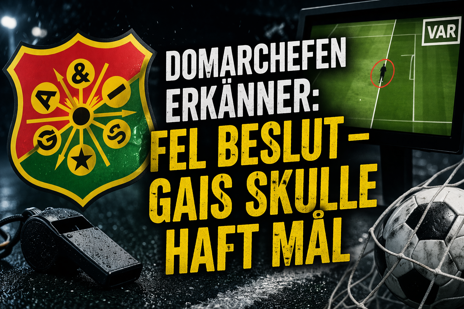 GAIS: Domarchefen erkänner: Fel beslut – Gais skulle haft mål