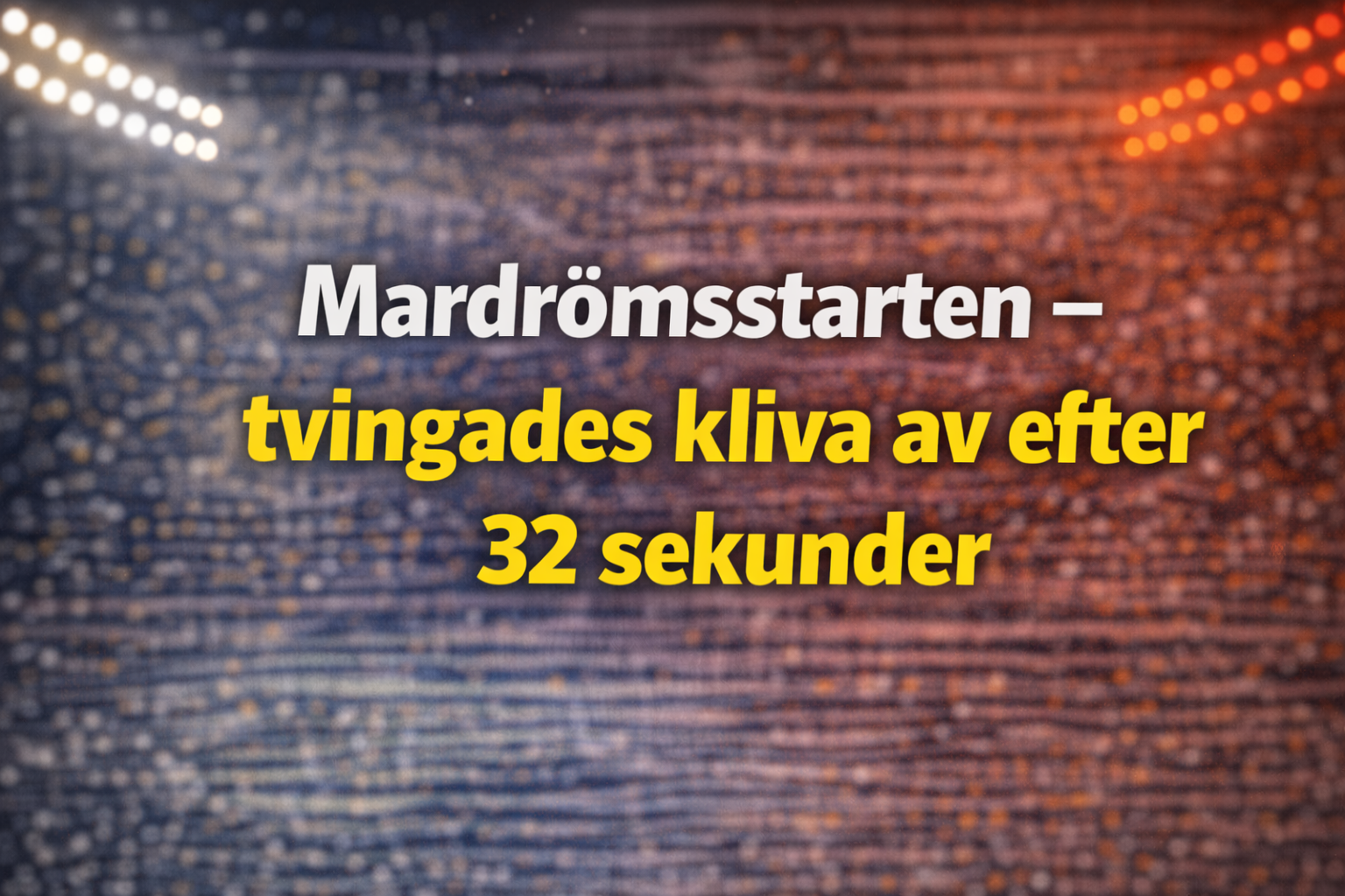 SHL: Mardrömsstarten – tvingades kliva av efter 32 sekunder