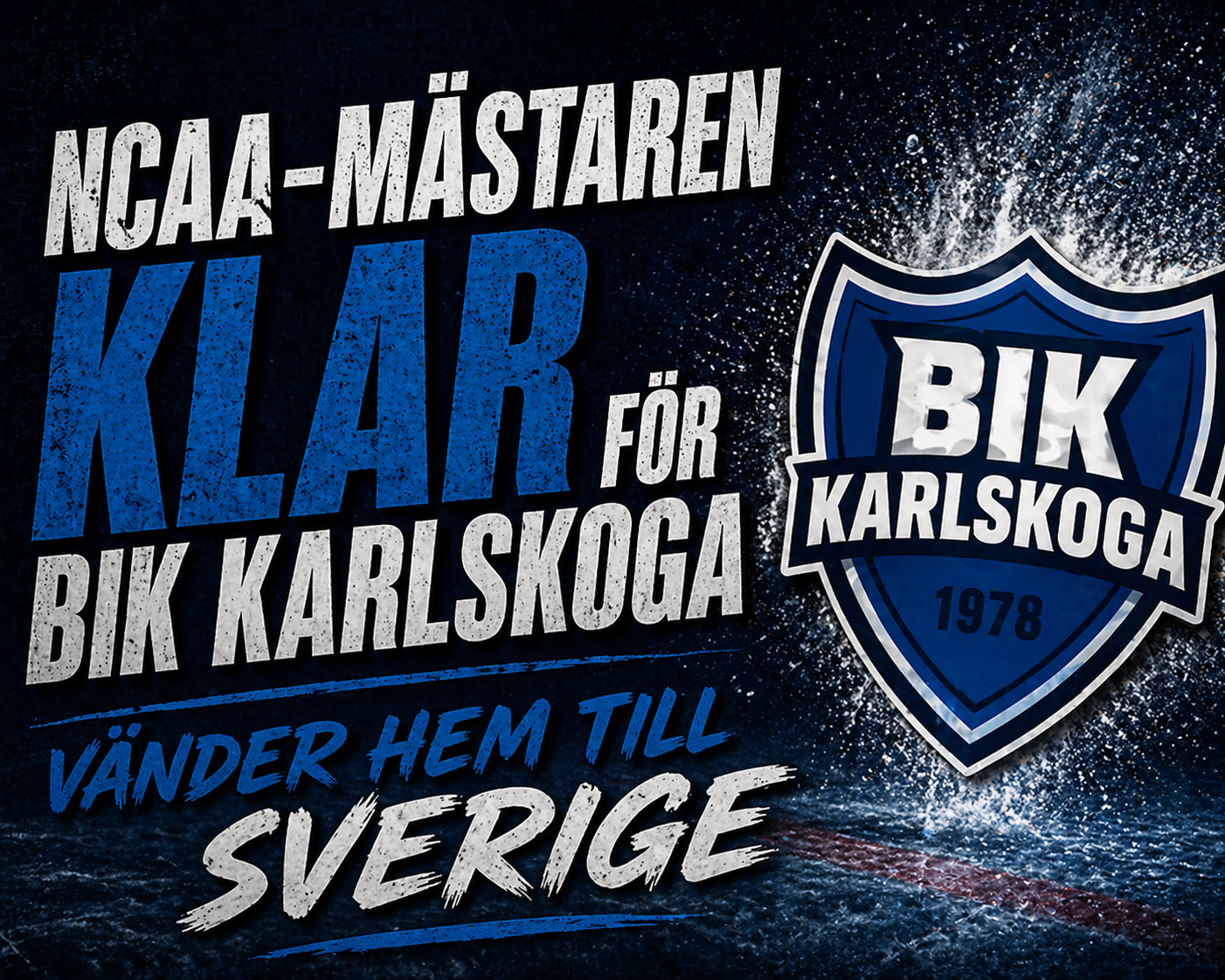 BIK Karlskoga: NCAA-mästaren klar för BIK Karlskoga – vänder hem till Sverige