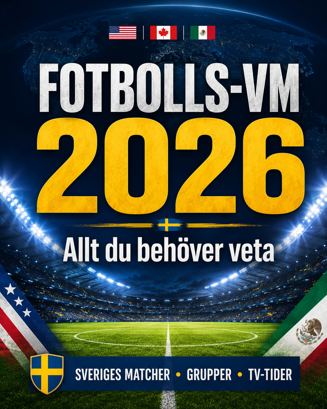 Sport: Allt inför fotbolls-VM 2026 – Sveriges matcher, grupperna, tv-tiderna och arenorna